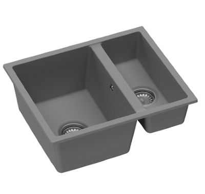 GRANMASTER COMO 150 UNDERMOUNTED/INSET/FLUSH MOUNTED TITAN GREY QUARTZ SINGLE BOWL SINK, GRA0078